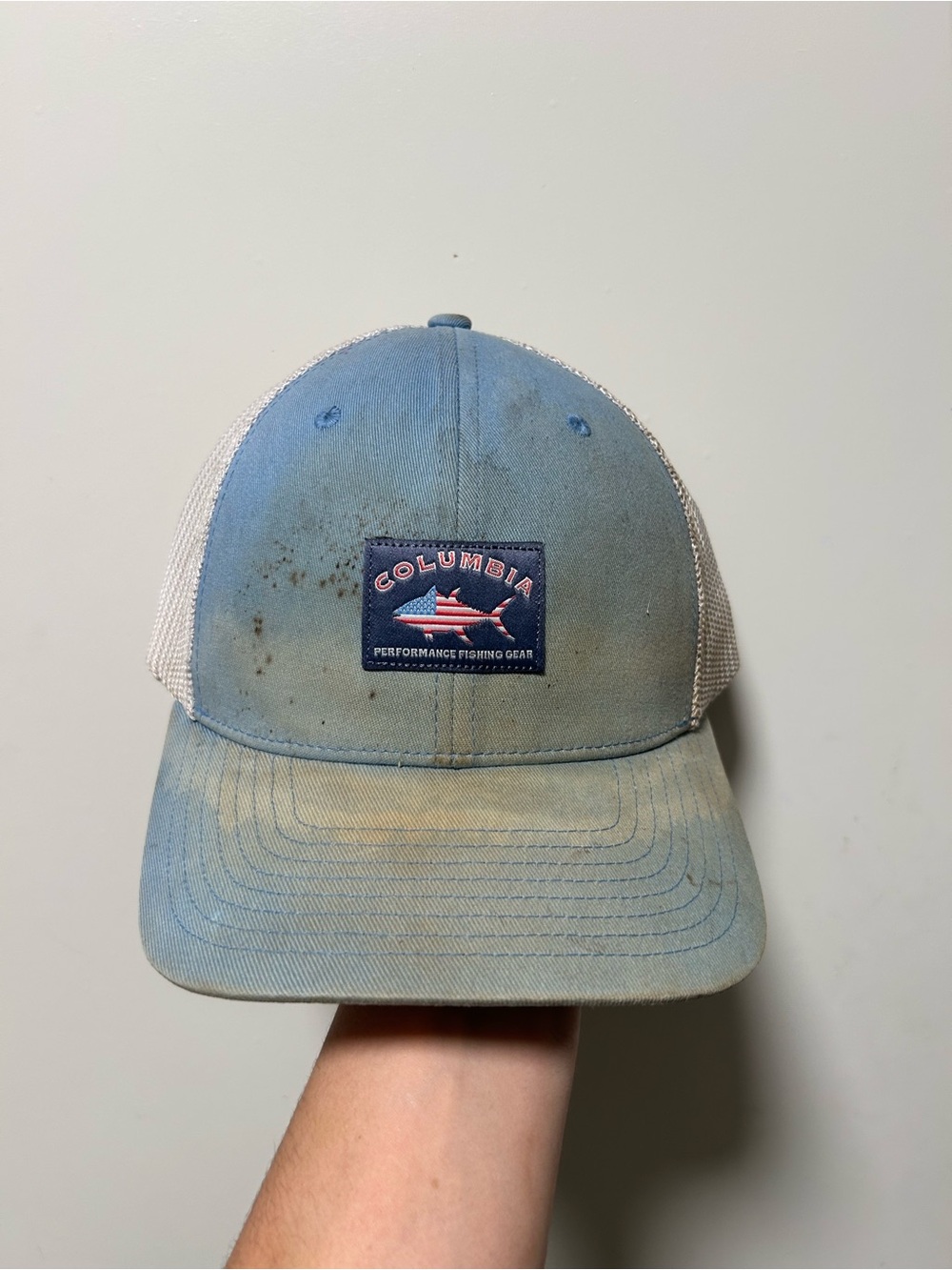 Y2k Distressed Columbia PFG mesh fishing hat